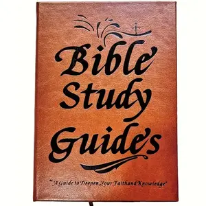 Leather Bible Study Guide, Leather Journal, 8x6 Inches, Durable Binding, Elegant Font and Floral Design, Ideal for Enhancing Faith Knowledge