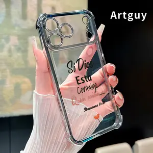 Divine Companionship Pattern Phone Case for iPhone 17 Pro Max 16 15 Plus Air 14 13 12 11 E Four Corners Air Cushion Anti-drop Silicone Shockproof Cellphone Cover