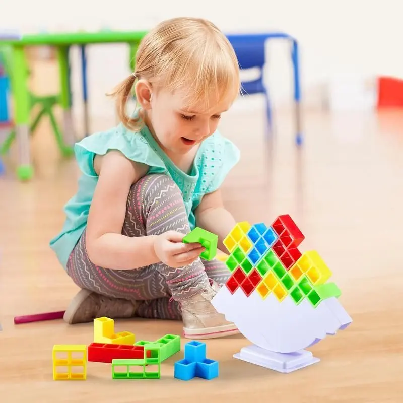 2024 Fun Balance Stacking Building Blocks BoardGame for Kids, Adults, Friends, Team, Classroom,Dorm, Family Game Night and Parties
