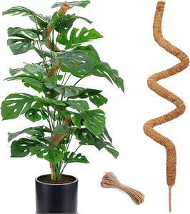 Tall Coco Coconut Support Stakes 60'' Bendable Moss Pole for Monstera & Climbing Plants, Handmade Plant Pole Sticks for Pothos & More