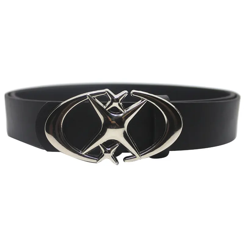 Gothic Men Women Cross Metal Buckle Belt Punk Moon Star Classic and Fashion