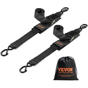 VEVOR Retractable Ratchet Straps 2 in x 4 ft Heavy Duty Tie Down Straps with Security Lock S Hooks 1500 lbs Break Strength for Trailers Vehicles Boat