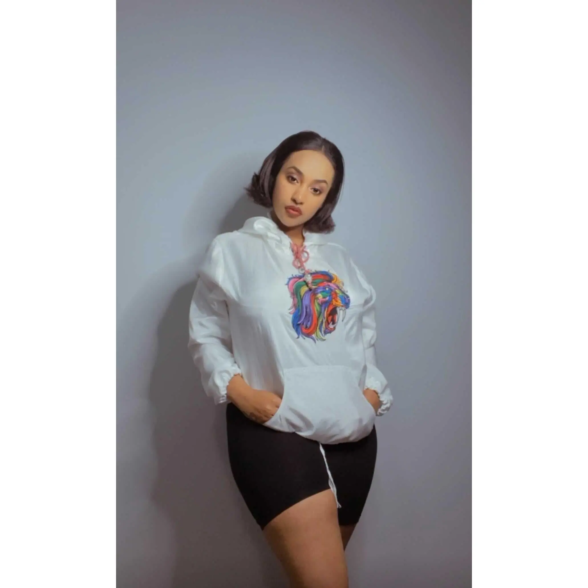 ASFERI'S Mulberry Silk Embroidered Hoodie