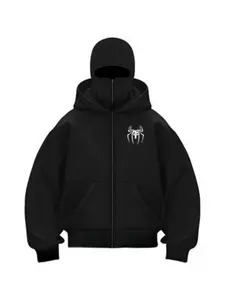 Fashionable Dual Hat Zipper Jacket, Spring & Fall Windproof High Street Outdoor Casual Hoodie, Long Sleeve Streetwear Comfort Unisex Coat