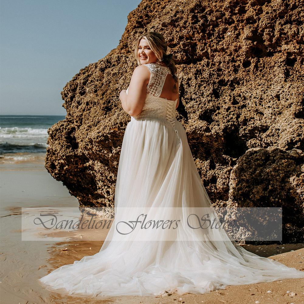 Classic Wedding Dresses Plus Size 2025 Women V-Neck Sleeveless Lace Up Bride Gowns Tulle A-Line Sweep Train فستان حفلا