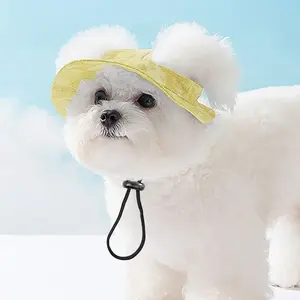 Cat/Dog Hat for Cats Only with Adjustable String Pet Hat Small Pet for Small and Medium Cats Birthday Party Costume Decoration (Large, Yellow)