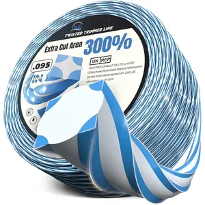 String Trimmer Line, 0.095'' 400FT Heavy Duty Weed Eater String, Dual-Color Square Twist Universal Weed Wacker String, Fit for Cordless String Trimmer, Tough Weed Removal, Lawn Repair, Pro-Grade