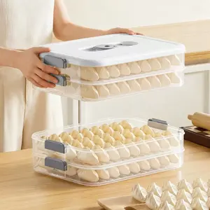 Egg Storage Box Fridge Sealed Timer Freshness Container Multi-Layer Egg Holder Rack Plastic Transparent with Lid