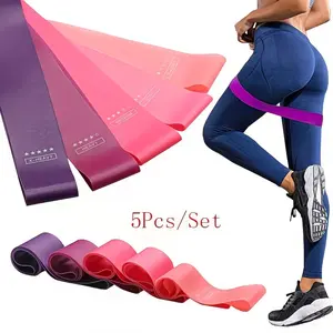 5-Color Resistance Bands Set, High Elasticity (x Heavy-X Light), Full Body Training, Home Workout, Pilates Equipment, Multi-Layer Exercise Bands
