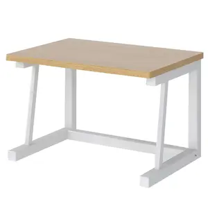 2-Tier Wooden Desktop Printer Stand, Heavy Duty Space-Saving Organizer Rack for Printer, Scanner, Fax, Books & Files, Multifunctional Shelf for Home Office Desk, 58x34x38cm