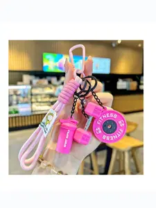 Fitness Keychain Set, Silicone Dumbbell Kettlebell Weight Plate Keychains, Cute Gym Accessories, Unisex High-Quality Fashion Jewelry Gift