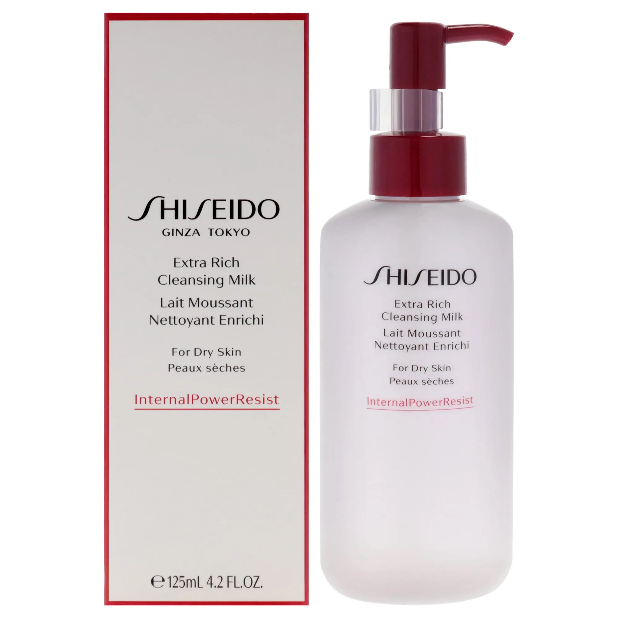 Shiseido Extra Rich Facial Cleansing Milk - Gentle Face Care Product for Dry Skin, Enhances Skin's Natural Resilience, 4.2 oz, Face Care Products