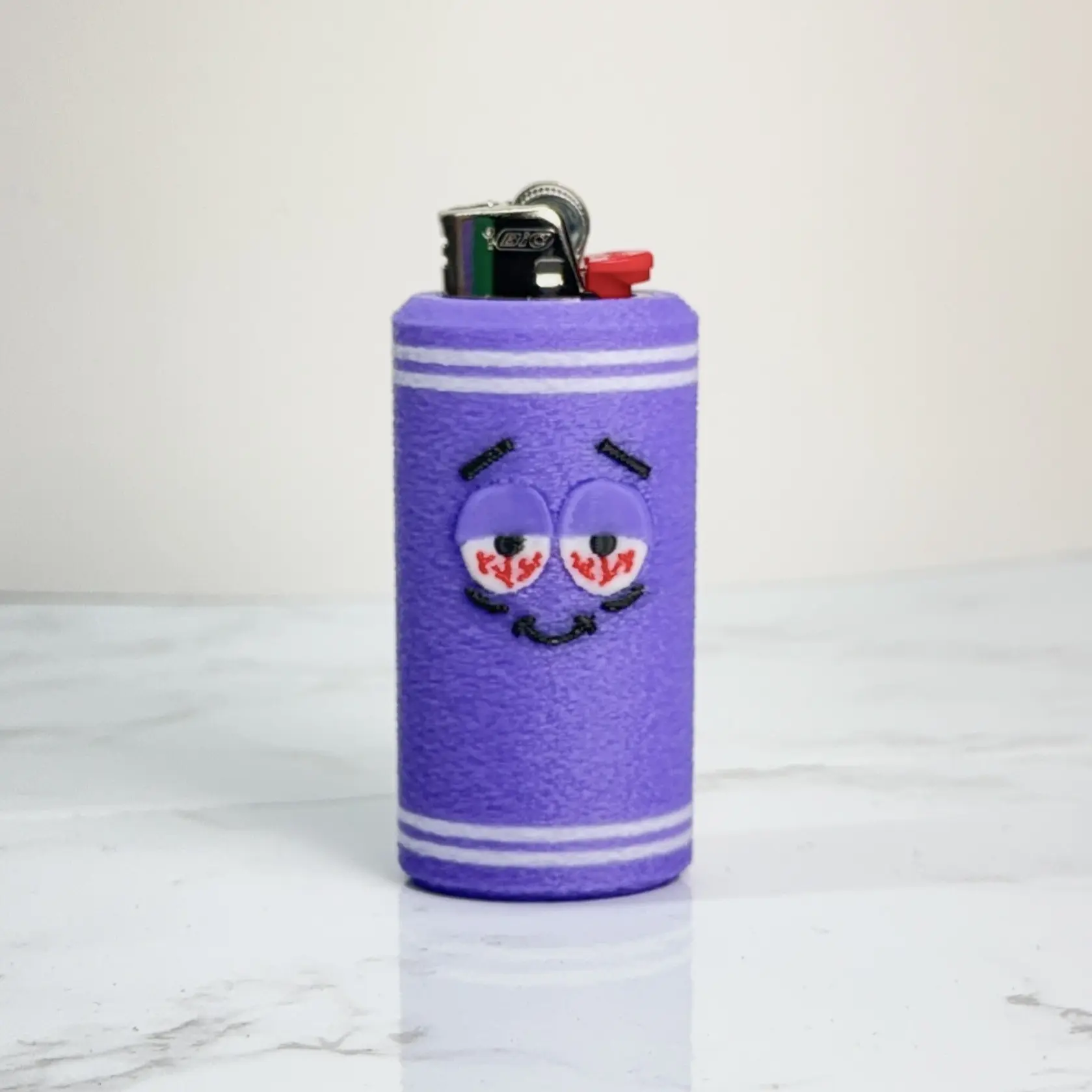 Lit Towel Cartoon Lighter Sleeve Fits Classic BIC Lightweight Fun & Giftable Accessory for Festivals & Everyday Use