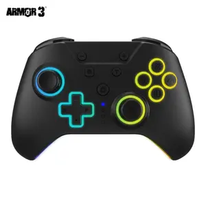 Armor3 Hyperkin Armor3 NuRival Wireless Controller for Nintendo Switch OLED Lite Hall Effect RGB M07619-BKHE Black with Blue & Yellow Accents