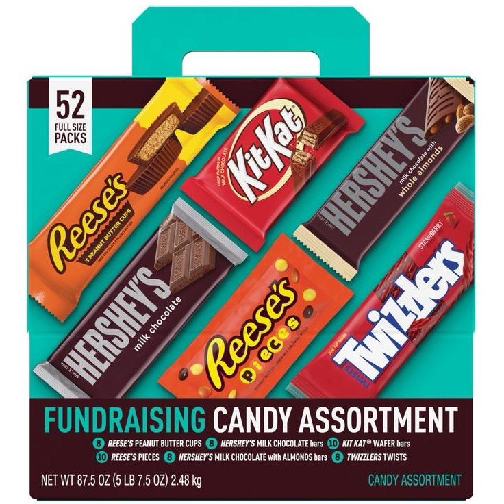 Hersheys, KitKat, Reeses, Twizzlers Fundraiser Full Size Chocolate Variety Pack 52 Count