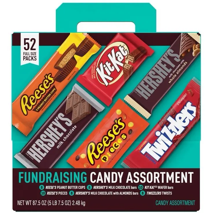 Hersheys, KitKat, Reeses, Twizzlers Fundraiser Full Size Chocolate Variety Pack 52 Count