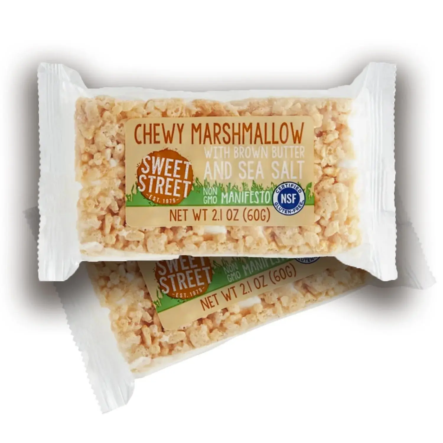 Sweet Street Chewy Marshmallow with Brown Butter & Sea Salt Manifesto Bars, Individually Wrapped, 5 Count, 2.1 oz