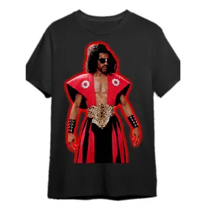 [Funny Graphic Tshirt] Funny Graphic Men’s Black T-Shirt - The Last Dragon Design, Cotton Short Sleeve Tee with Vibrant Red & Blue Accents, Casual Round Neck, Machine Washable, Comfortable Clothing