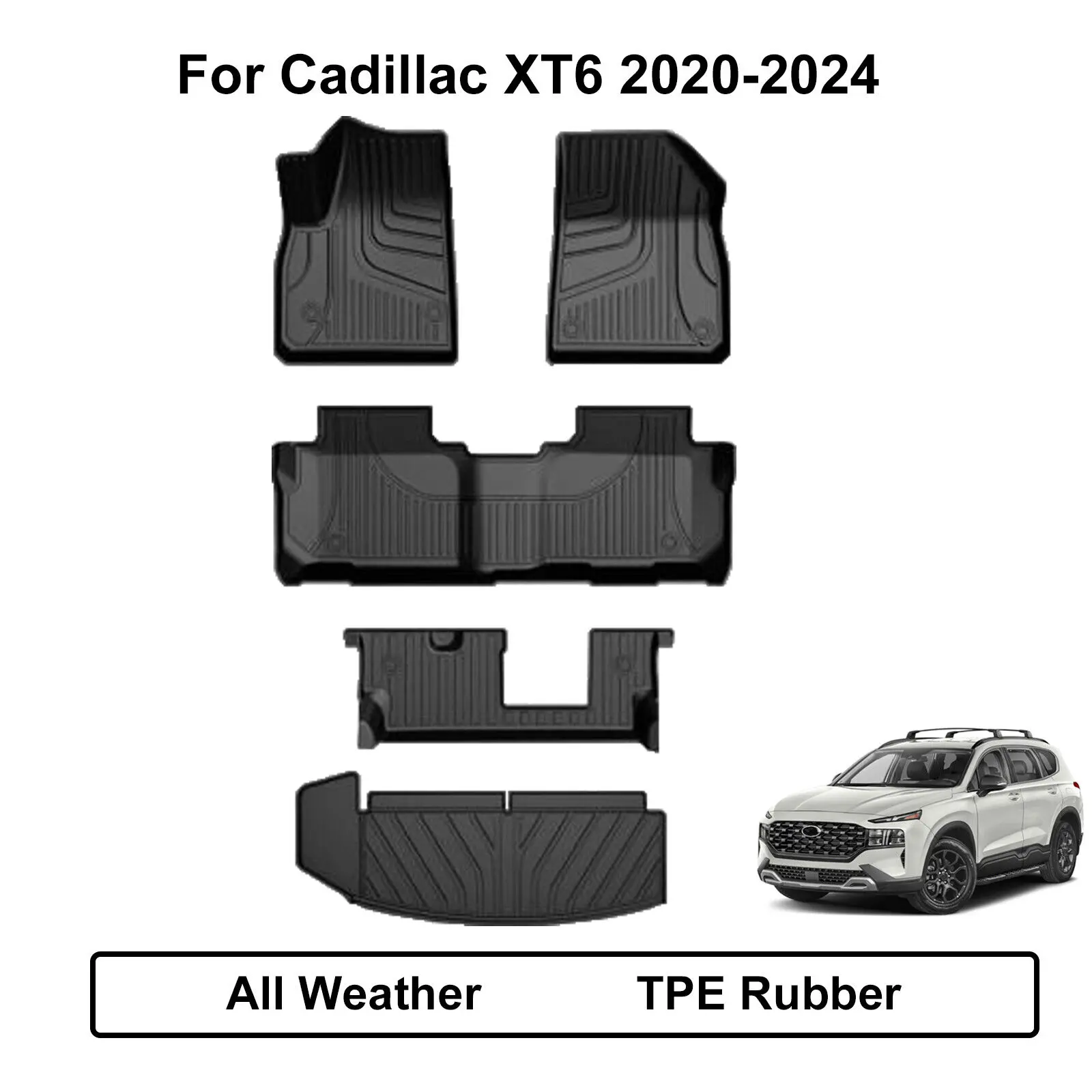 AOMSAZTO Heavy Duty TPE Car Seat Cover for Cadillac XT6 2020-2024 Bench Seat, Custom Fit with 3D Laser Scanning, Waterproof, Non Slip Design, Easy to Clean Automotive Interior Protection Accessory