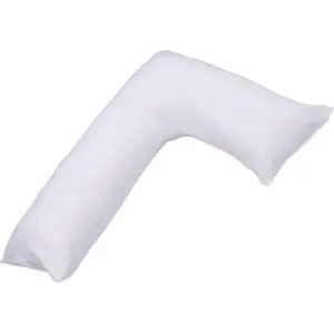 L-Shaped Body Pillow - Prenatal Pregnancy Pillow - Side Sleeper, Superior, White
