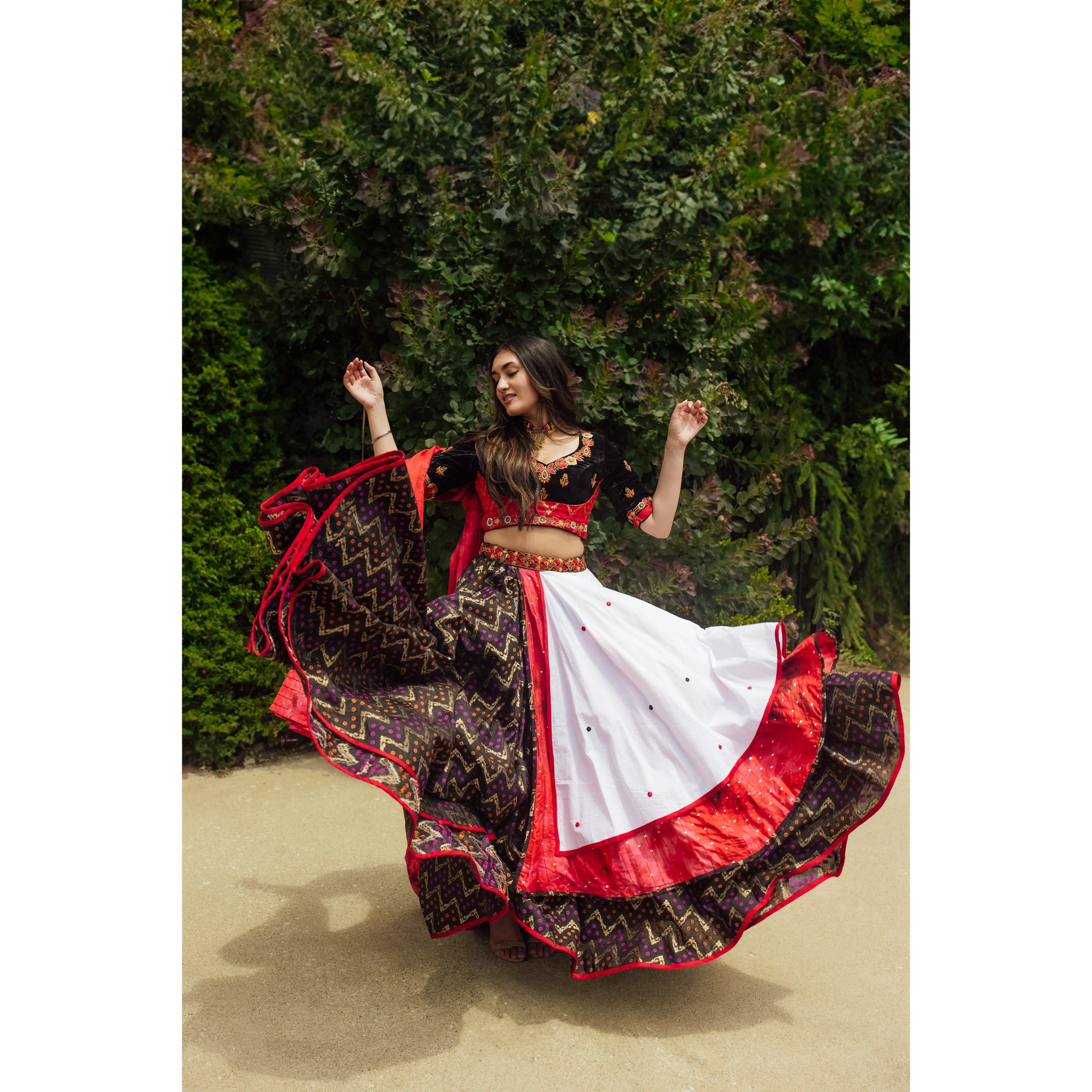 Brin Multi Color Layered Chaniya Choli Set