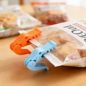 Crocodile Bag Clips 3D Printed(5 Pack) - Cute Reusable Snack Sealer Clips for Food Storage, Airtight Kitchen Bag Clips, Multicolor