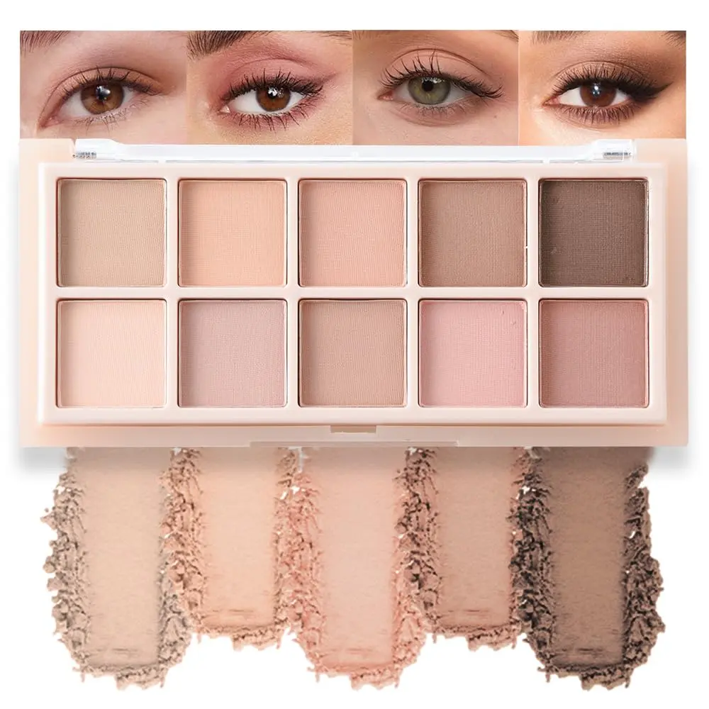 Matte Neutral Eyeshadow Palette - Nude Naked Beige Brown Shades, Blendable Long-Lasting, Vegan Cruelty-Free Natural Nude Eye Shadow Palette for Women, Professional Makeup Looks