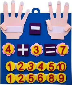 Children's math toys Felt finger math numbers with hanging ring, felt board suitable for children, children's math games, suitable for boys and girls learning toys