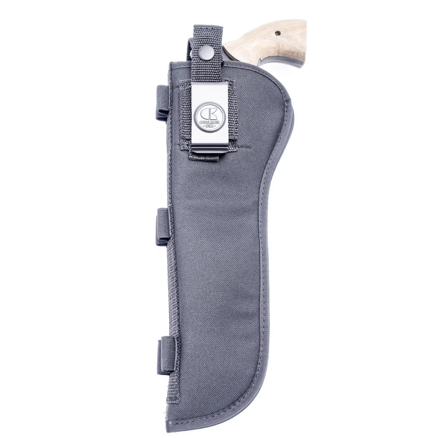 OUTBAGS USA NSC12 Nylon OWB Holster with Ammo Loops - Fits Most 7.5" to 8" Barrel 6-Shot Standard Size Revolvers - Tactical Outside the Waistband Carry - Family Owned & Operated, Made in USA