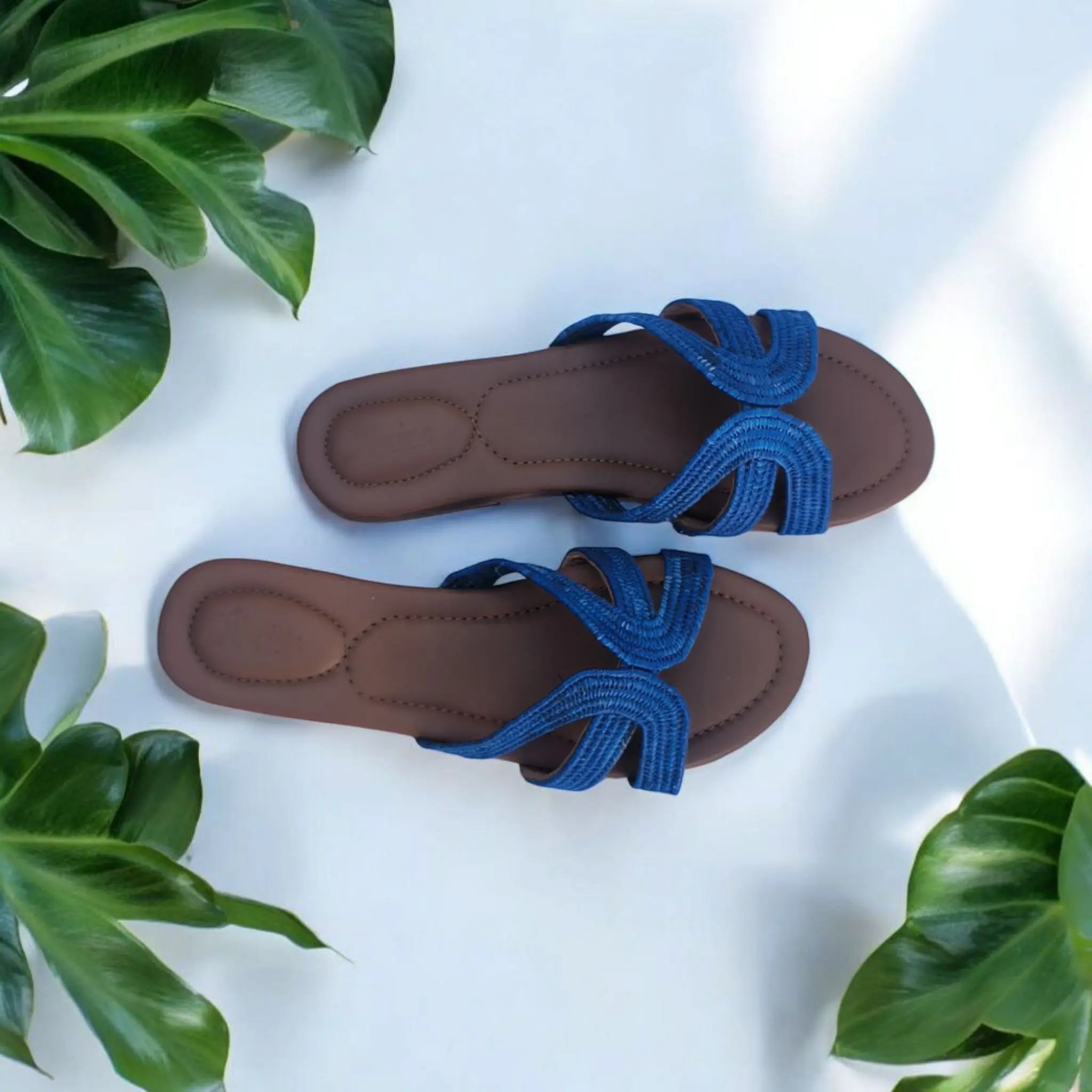 Moroccan Raffia Sandals – Woven Strap Design