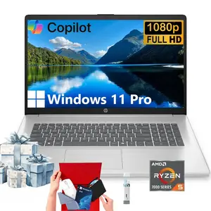 HP 17-inch Laptop for Business and Student - AMD Ryzen 5 7430U,Windows 11 Pro,  up to 32GB RAM, 512GB SSD, Fast Charge, Wi-Fi 6, 17.3” FHD Anti-Glare Display,Bundle Accessory