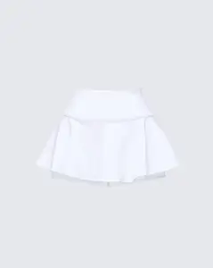 Pippa White Ruffle Tiered Skort