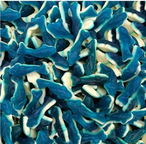 Blue Sharks Gummy Candy | 1 Pound Bag | Fruity Shark Gummies | Soft Chewy Gummy Fish for Parties, Candy Buffets, Events | Blue Raspberry and Vanilla Flavors