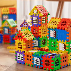 Building Blocks Set (48 Pieces) with 15 Window Parts, Educational Large Grain Toy, Creative House Building Kit, DIY Building Model for Kids Boys & Girls, Stem Building Blocks, Building Block Sets