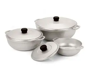 1.5/2.5/5.2qt Cast Aluminum Caldero 3pc Set - 18/22/28cm