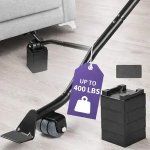 Furniture Lifter Tool Set – Heavy Duty 400 lbs Capacity Moving Tool with Steel Lever & 4 Wheels, Easy Furniture Jack for Sofa, Appliances & Home Moving