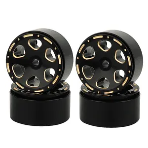 LonZeXy Brass Beadlock Wheel Rims Set for 1/24 FCX24 SCX24 Deadbolt C10 Gladiator 1/18 TRX4M RC Upgrades Parts High-precision CNC-machined Corrosion-resistant