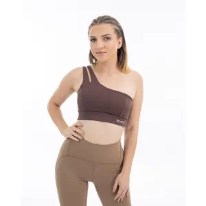 Sense Lux One Shoulder Sports Bra - Brown