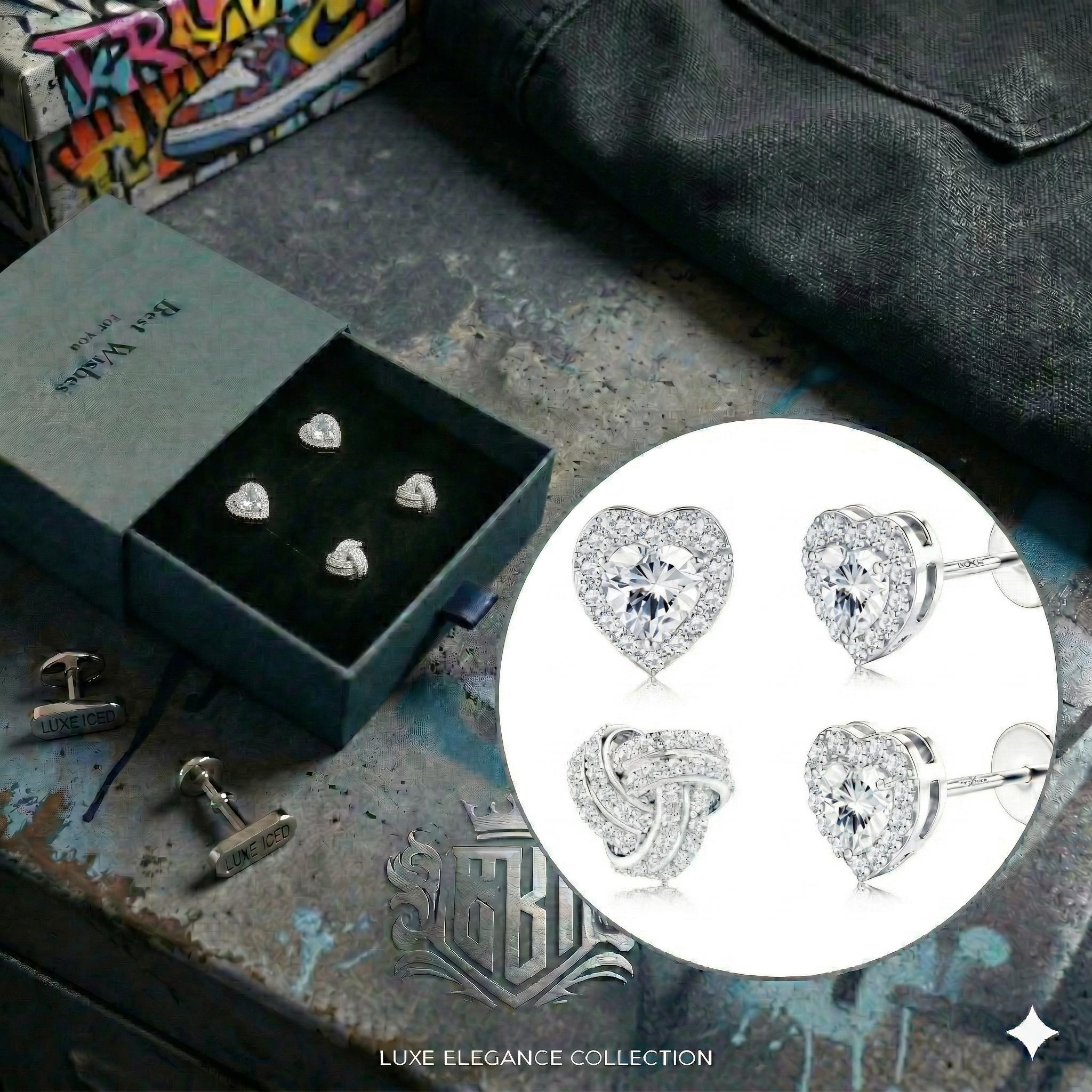 Sparkling Moissanite Stud Earrings S925 Silver | Trendy Fashion Jewelry for Wedding & Daily Wear