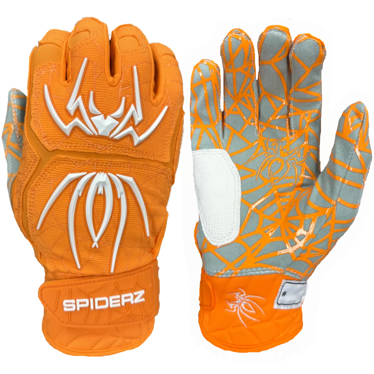 Spiderz HYBRID Batting Gloves - Orange/White Spiderz HYBRID Batting Gloves - Orange/White