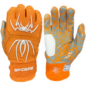 Spiderz HYBRID Batting Gloves - Orange/White Spiderz HYBRID Batting Gloves - Orange/White