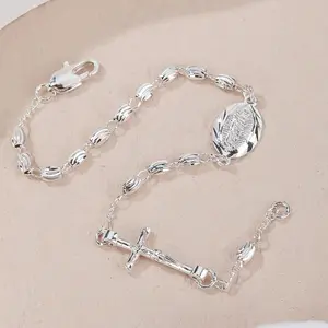 Silver plated VIRGEN De Guadalupe Bracelet Pulsera Oro Laminado