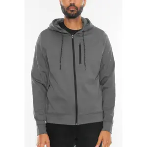 Solid Heathered Zip Up Jacket