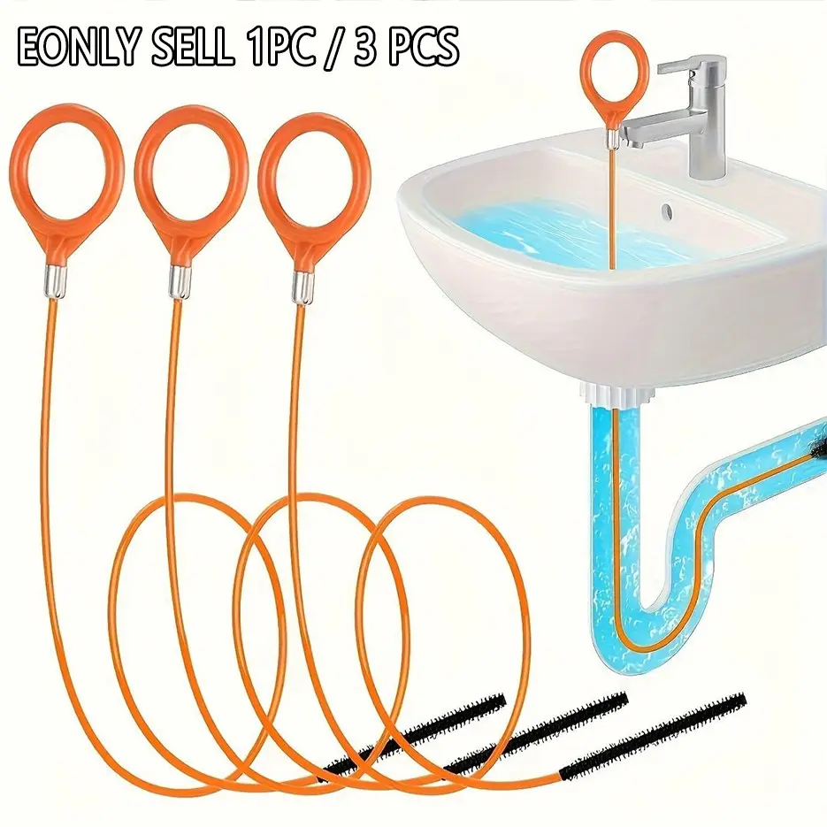 Multifunctional Drain Auger Made of Heavy-Duty Stainless Steel and Durable Nylon, Household Pipe Unclogger Tool for Plumbing Needs and Powerful Drain Cleaning, Removes Hair, Soap Scum and Blockage Easily, Drain Clog Remover, Sewer Auger