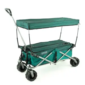 All-Terrain Deluxe Folding Collapsible Beach Wagon with Cooler Rack | Heavy Duty | Limited Edition - Forest Diamond