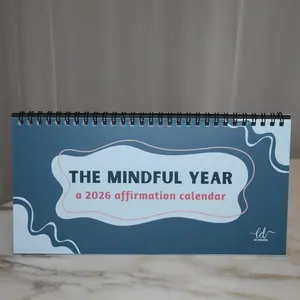 Mindful Year 2026 Affirmation Desktop Calendar | 12-Month Spiral Desk Calendar