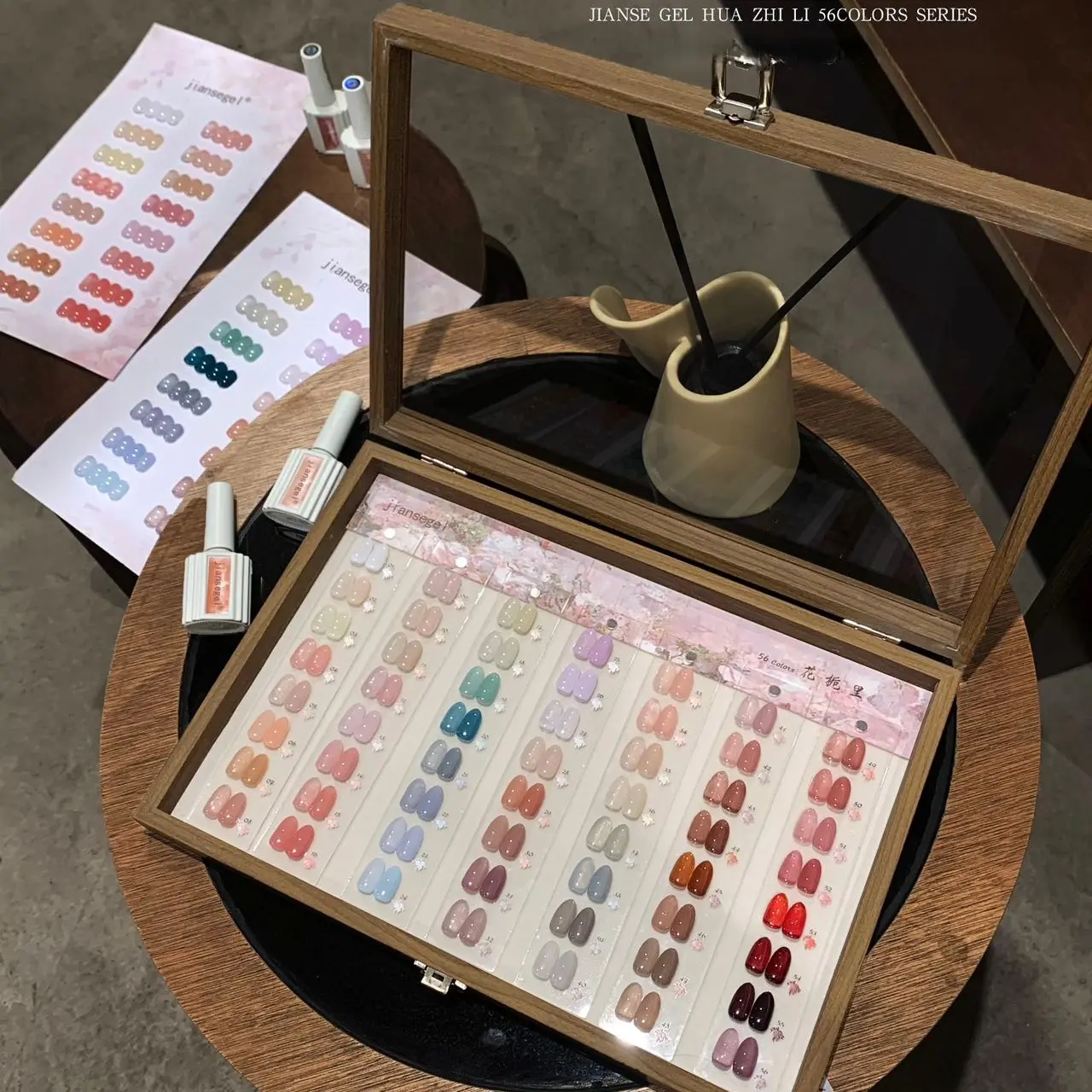 Jiansegel Nail Polish Gel, 56 Colors, Four Seasons Classic Practical Transparent Color Gel Clear, Ice Muscle Moisturizing, Half-Transparent Glossy Gel Shine Finish, Pastel Gel Polish