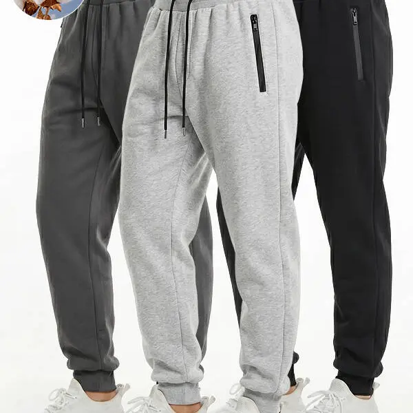 Men’s Solid Color Drawstring Regular Leg Casual Sportswear Pants - Athleisure Menswear, Essential Sweatpants, Simple Classic Sportswear, Ideal for Casual & Everyday Wear