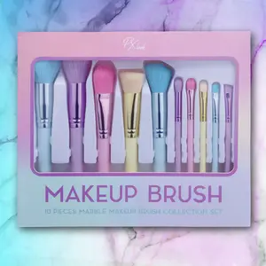 Makeup Brush - 10pc Marble Makeup Brush Collection Set