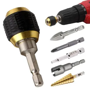 Screwdriver Bit Holder Set, Quick-Release Bit Holder, 1/4 Inch Hex Shank Extension Rod, Quick Release Chuck Adapter Connector, Self-locking Drill Bit Holder for Power Drill Tool.